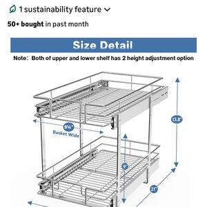Adjustable Metal Pull-Out Cabinet Organizer